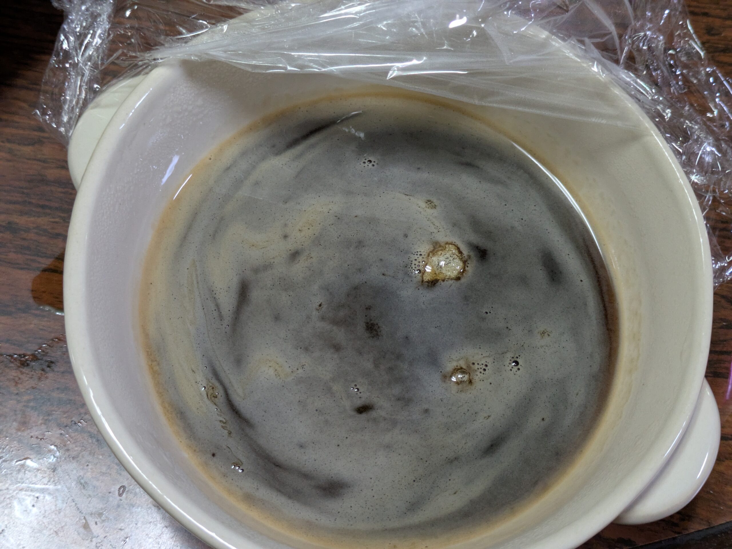 コーヒーに溶かしたゼラチン