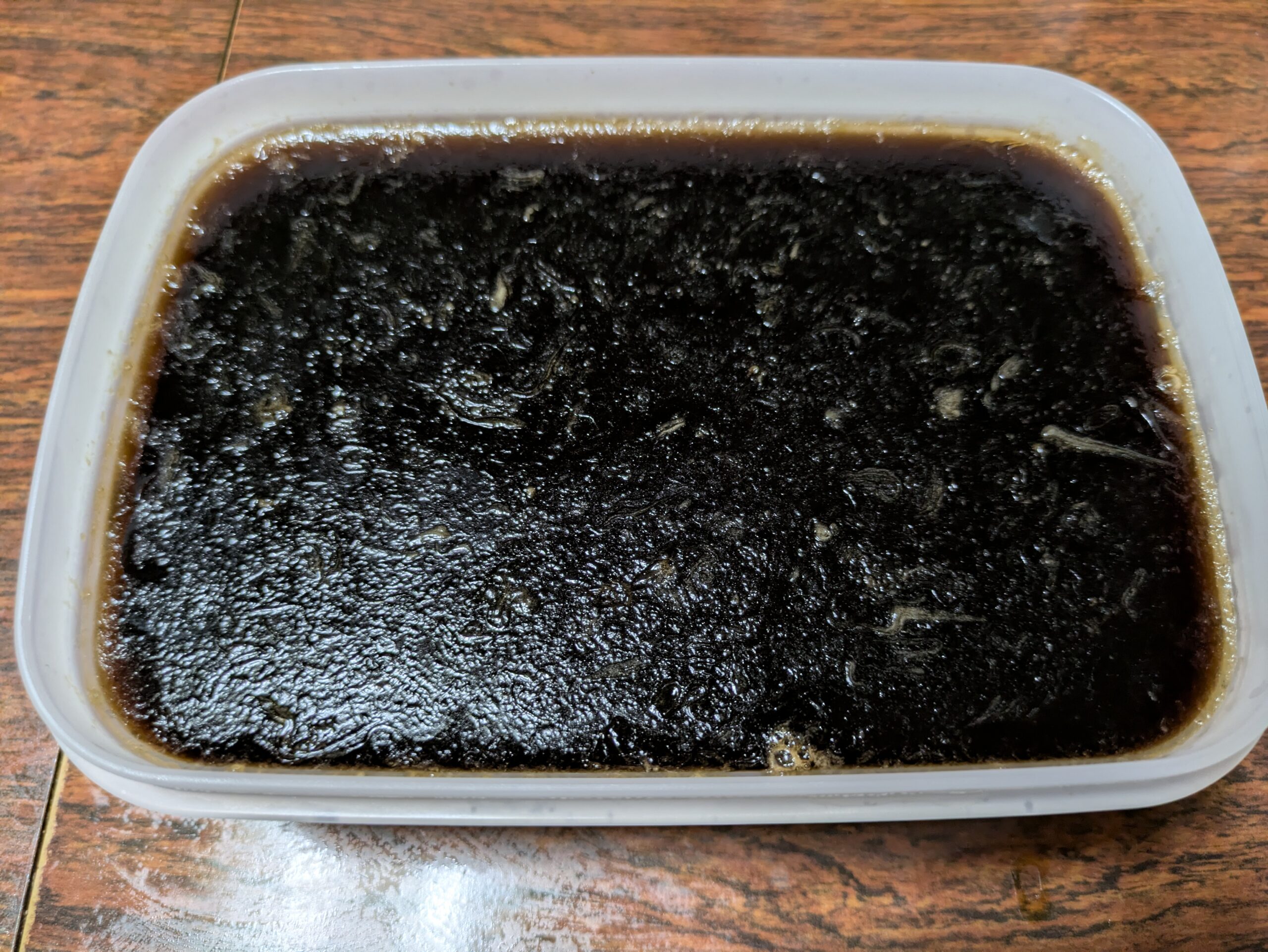 冷蔵庫に１時間入れ、固まったコーヒーゼリー