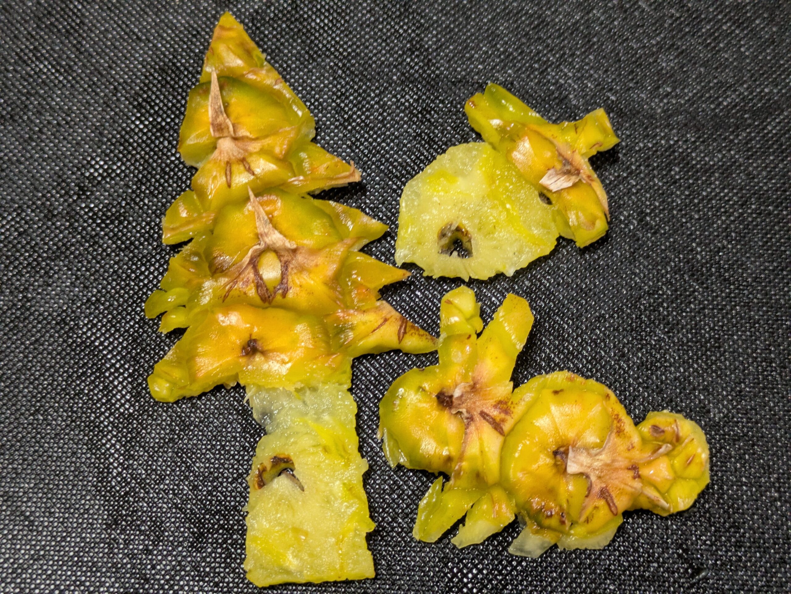 パイナップルの皮を使って作った飾り