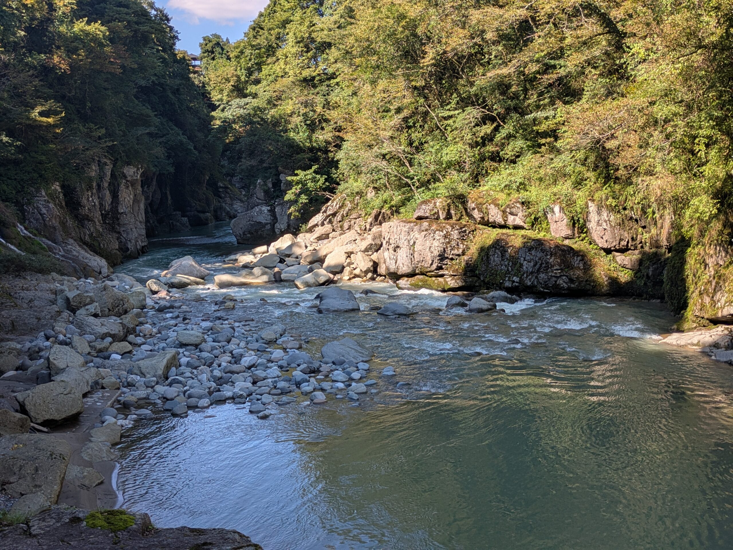 綿ヶ滝の下を流れる手取川