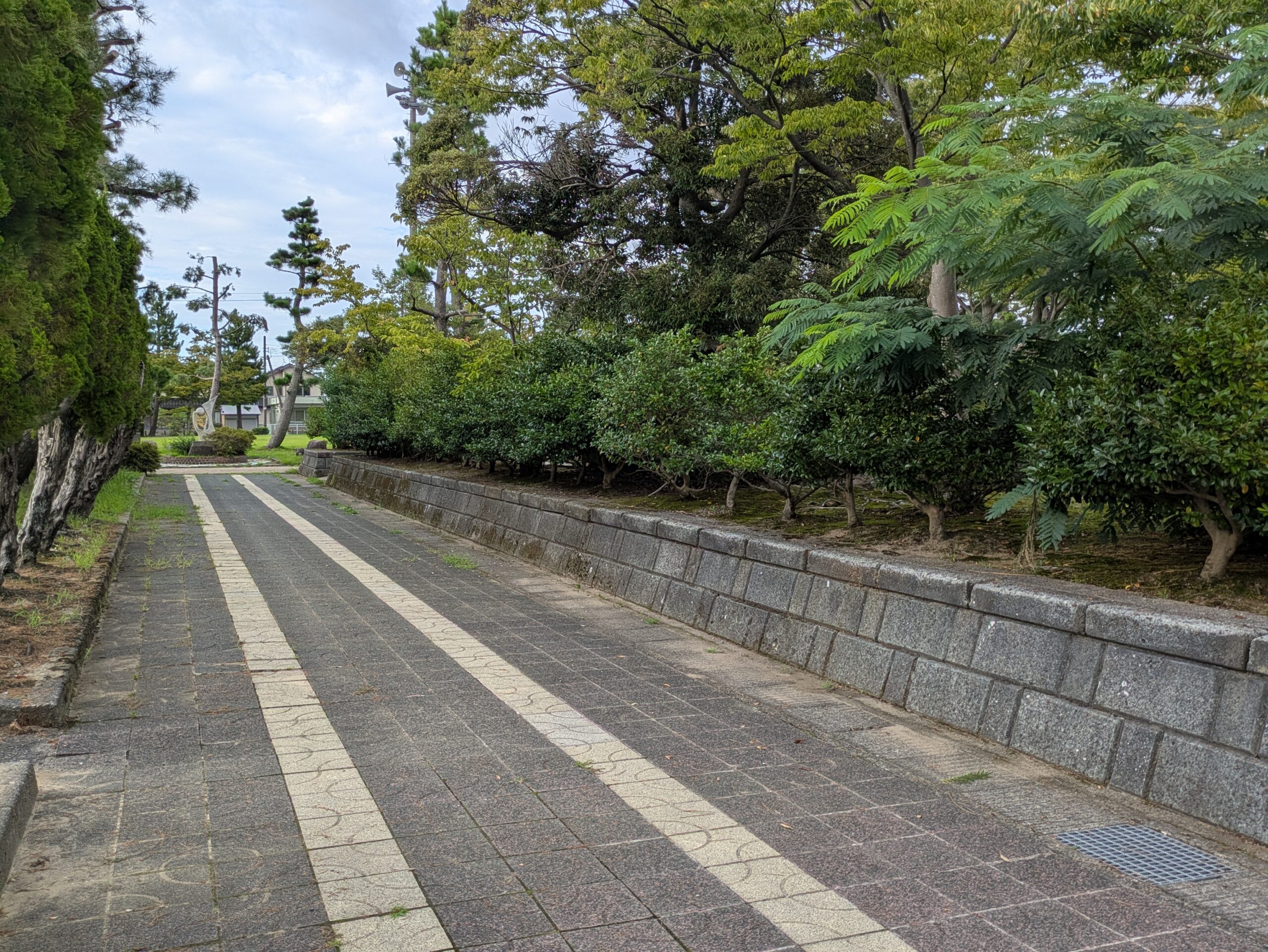 綺麗に整備された木越中央公園の園路