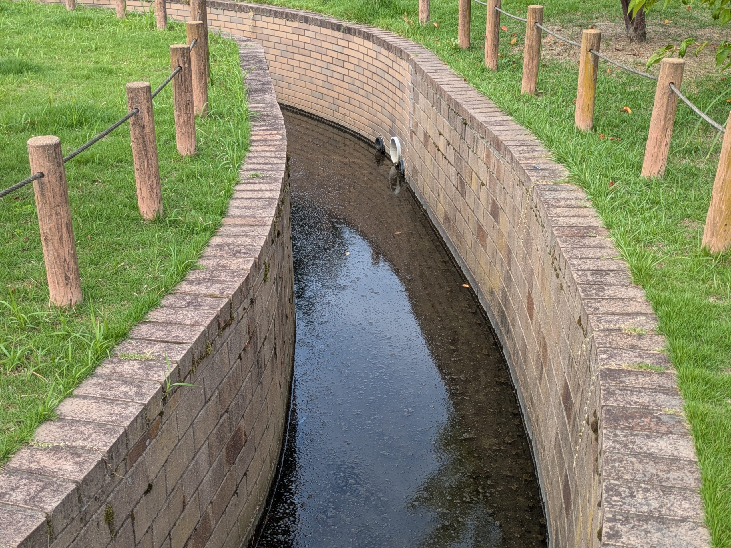 大野お台場公園の園内を流れる水路