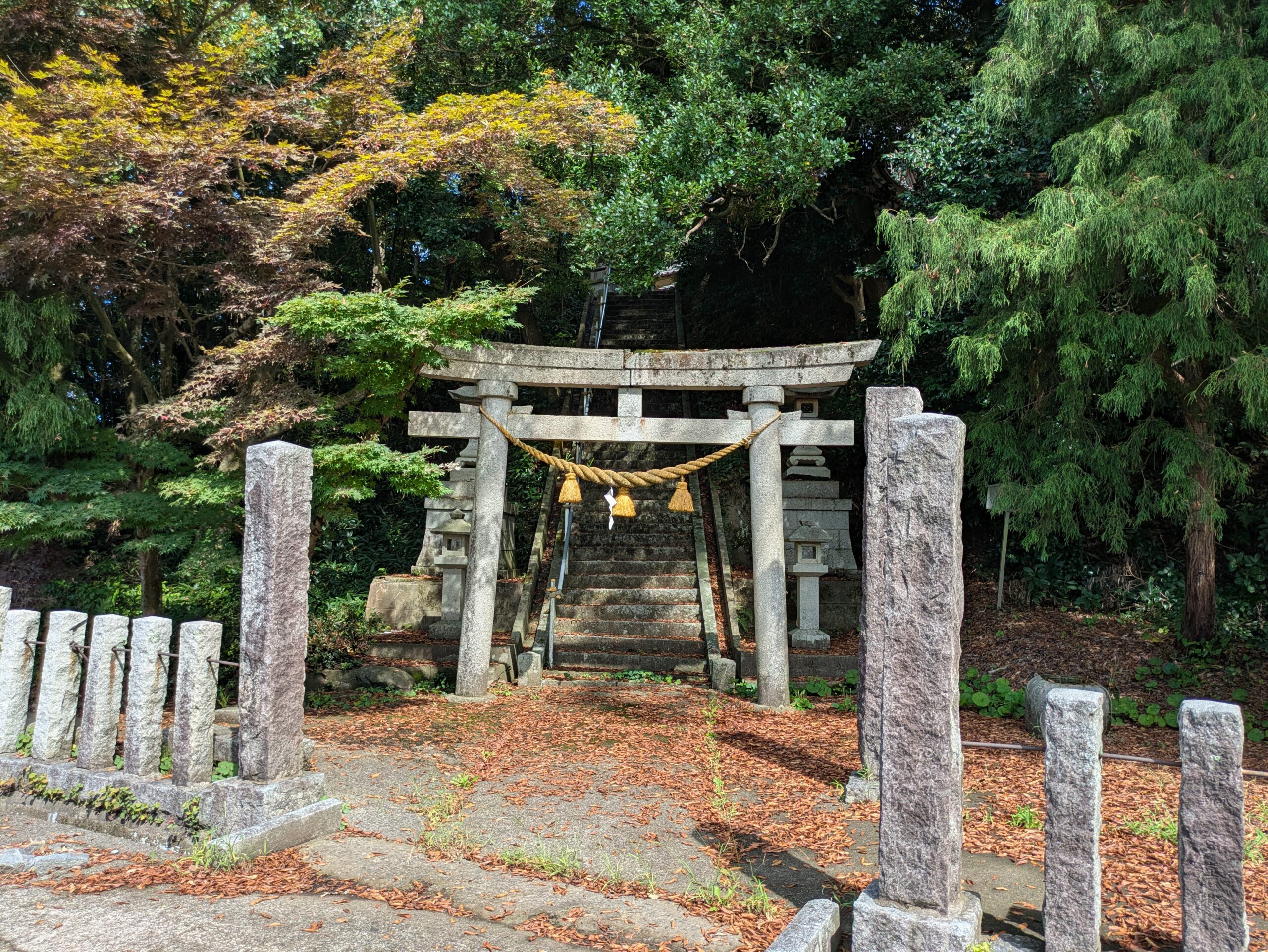 八幡社の鳥居と石段