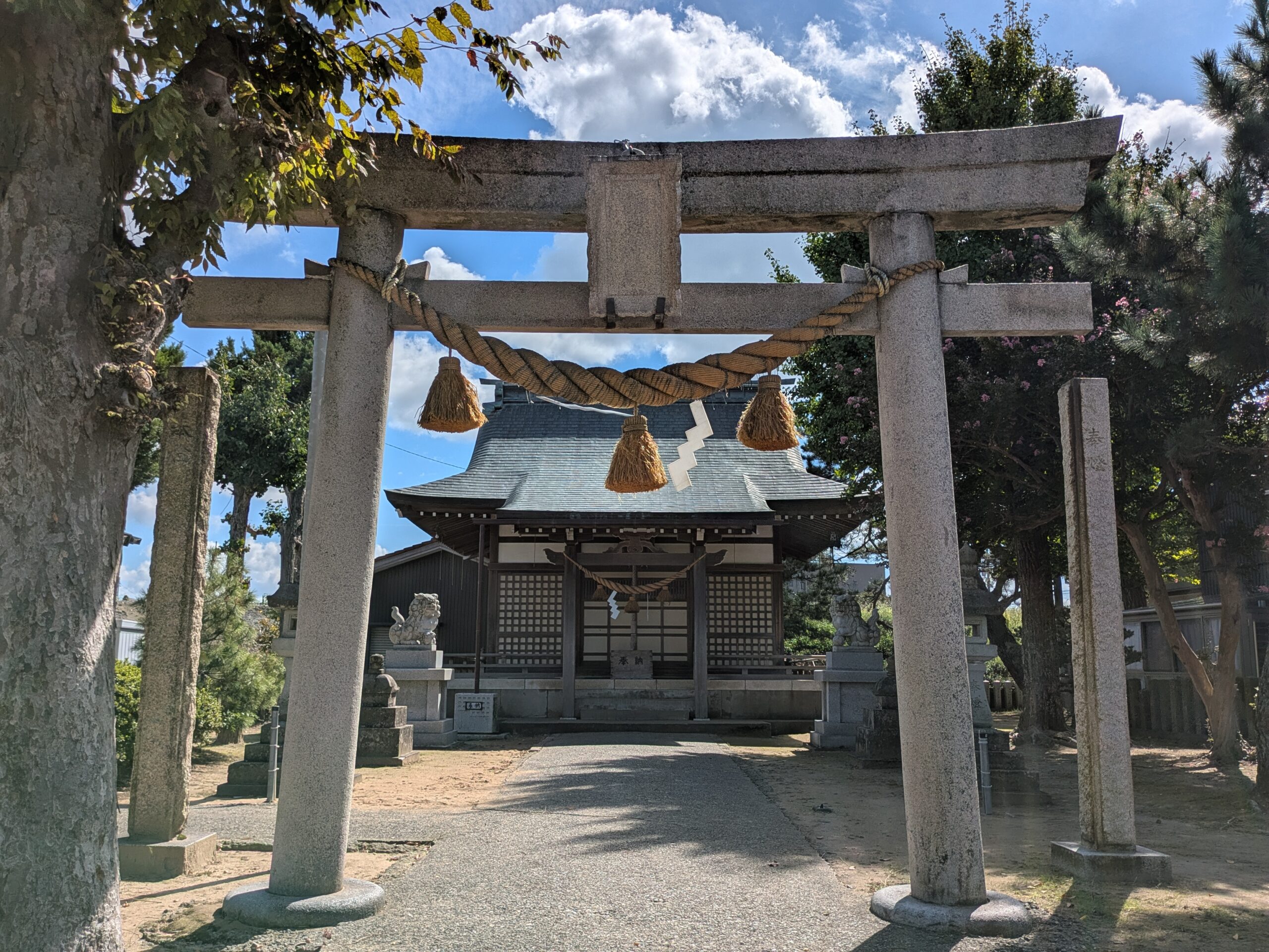 野蚊神社の鳥居と拝殿